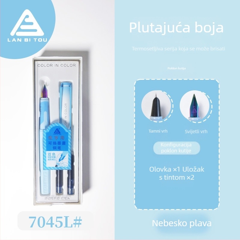 7045 Pero za učenike trećeg razreda, jednostavan i mekan držač, plastično tijelo, vrh promjera 3,4 mm, zamjenjivi sustav tinte
