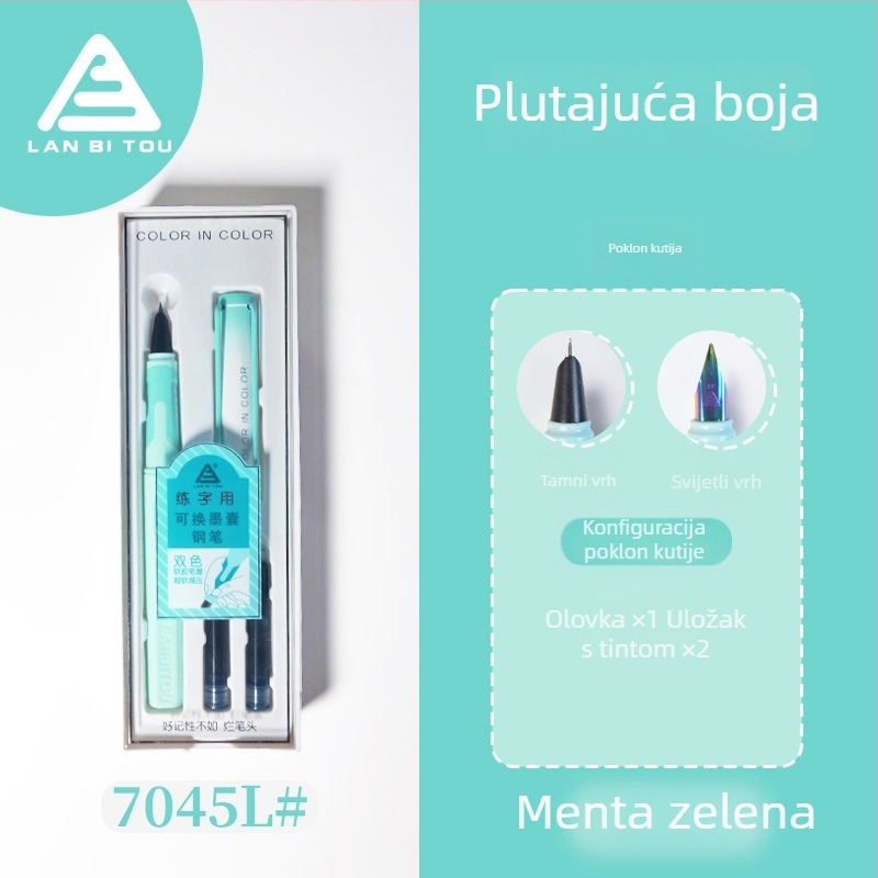 7045 Pero za učenike trećeg razreda, jednostavan i mekan držač, plastično tijelo, vrh promjera 3,4 mm, zamjenjivi sustav tinte