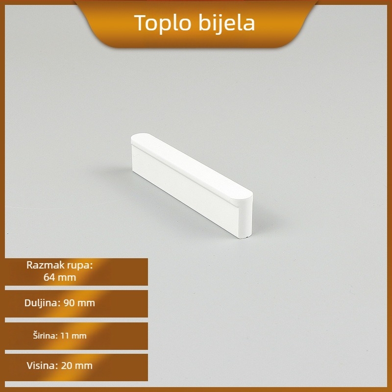 Okrugla aluminijska ručica za vrata ormarića, topla bijela, za ormariće i ladice, bez bušenja