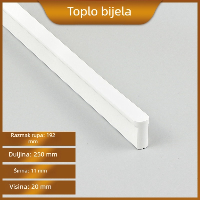Okrugla aluminijska ručica za vrata ormarića, topla bijela, za ormariće i ladice, bez bušenja