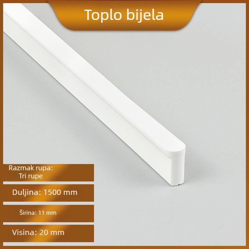 Okrugla aluminijska ručica za vrata ormarića, topla bijela, za ormariće i ladice, bez bušenja