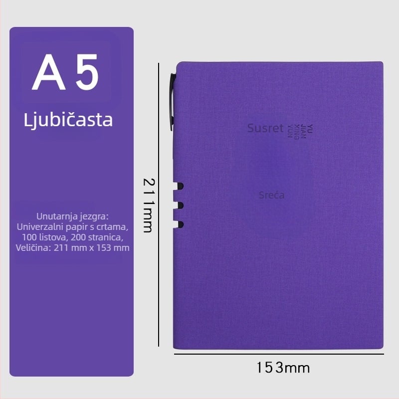 Bilježnica u kineskom nacionalnom stilu s prilagođenim logotipom, kutijom za poklon i setom olovaka za uredske i poslovne darove