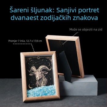 Dvanaest znakova zodijaka – kristalni okvir za fotografije s kamenčićima, DIY iscjeljujući kamen za kačenje