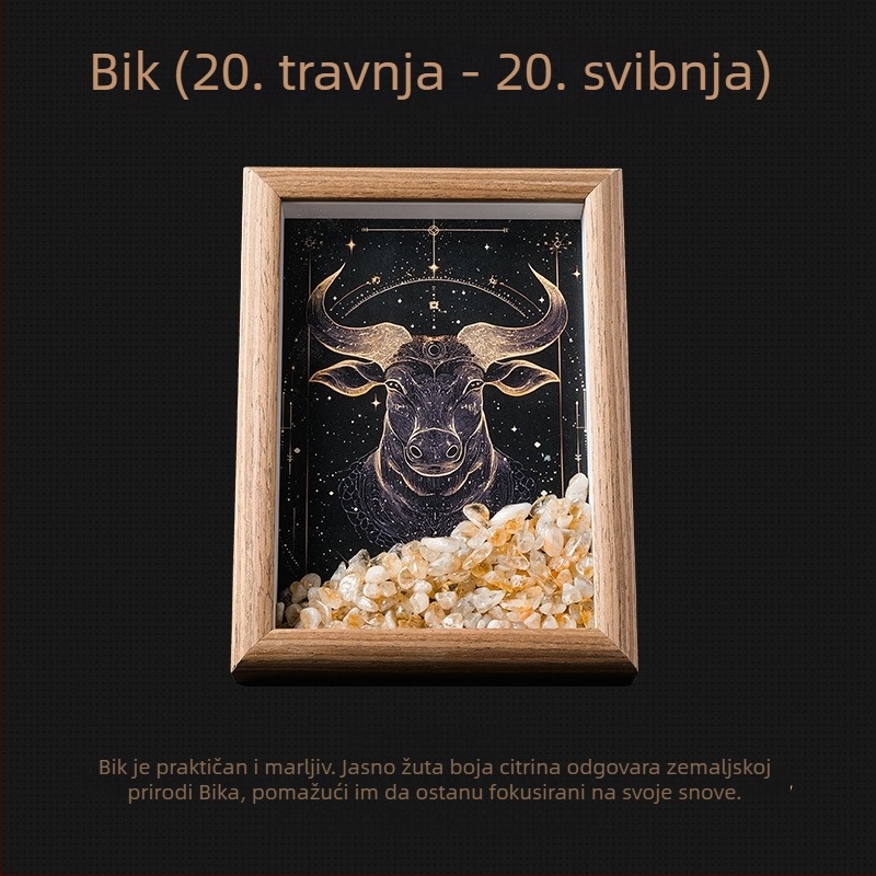 Dvanaest znakova zodijaka – kristalni okvir za fotografije s kamenčićima, DIY iscjeljujući kamen za kačenje