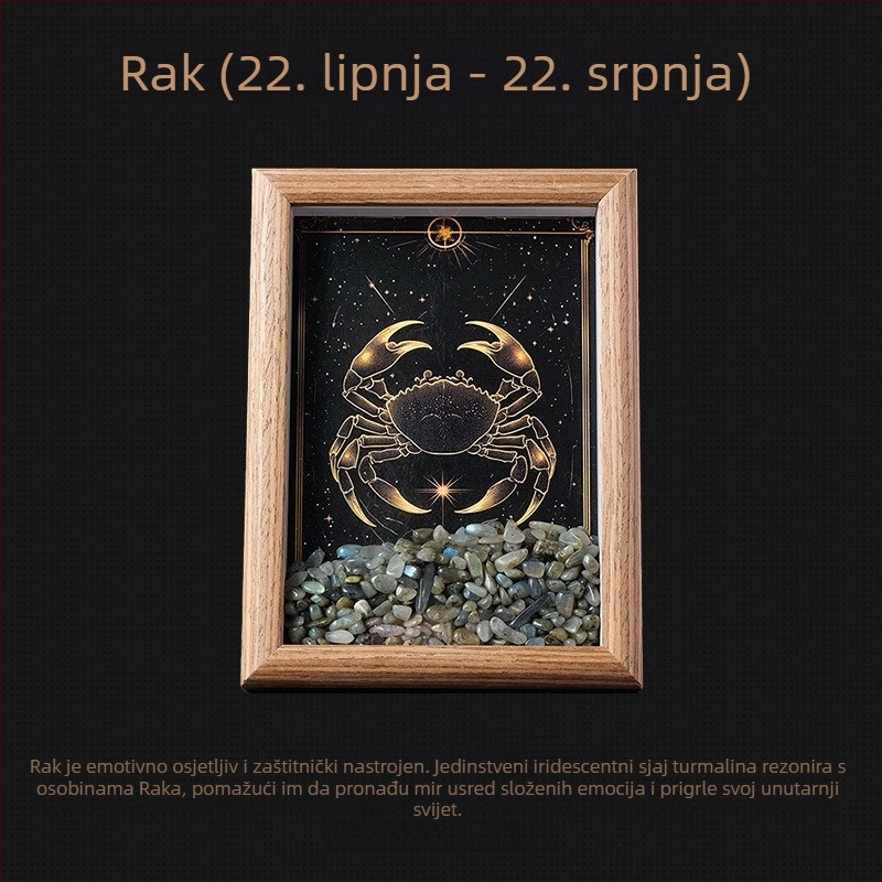 Dvanaest znakova zodijaka – kristalni okvir za fotografije s kamenčićima, DIY iscjeljujući kamen za kačenje
