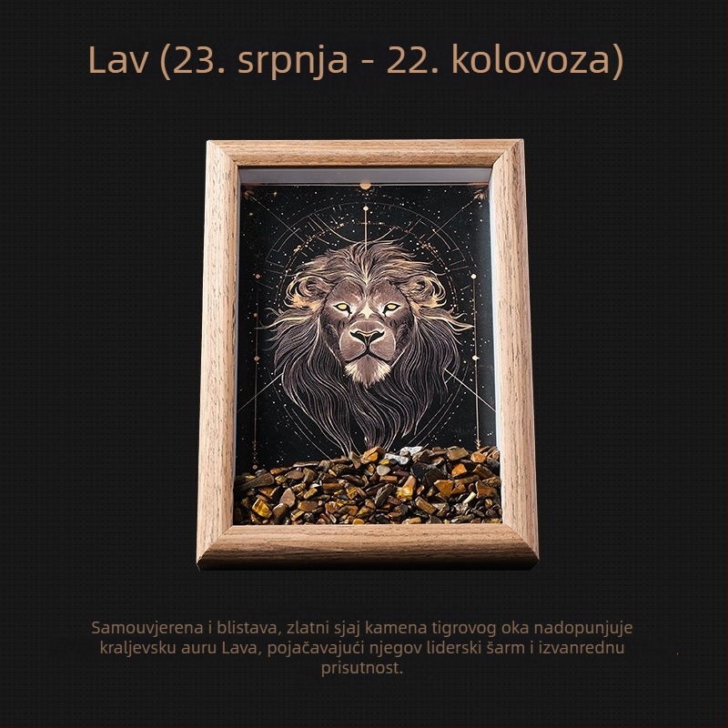 Dvanaest znakova zodijaka – kristalni okvir za fotografije s kamenčićima, DIY iscjeljujući kamen za kačenje