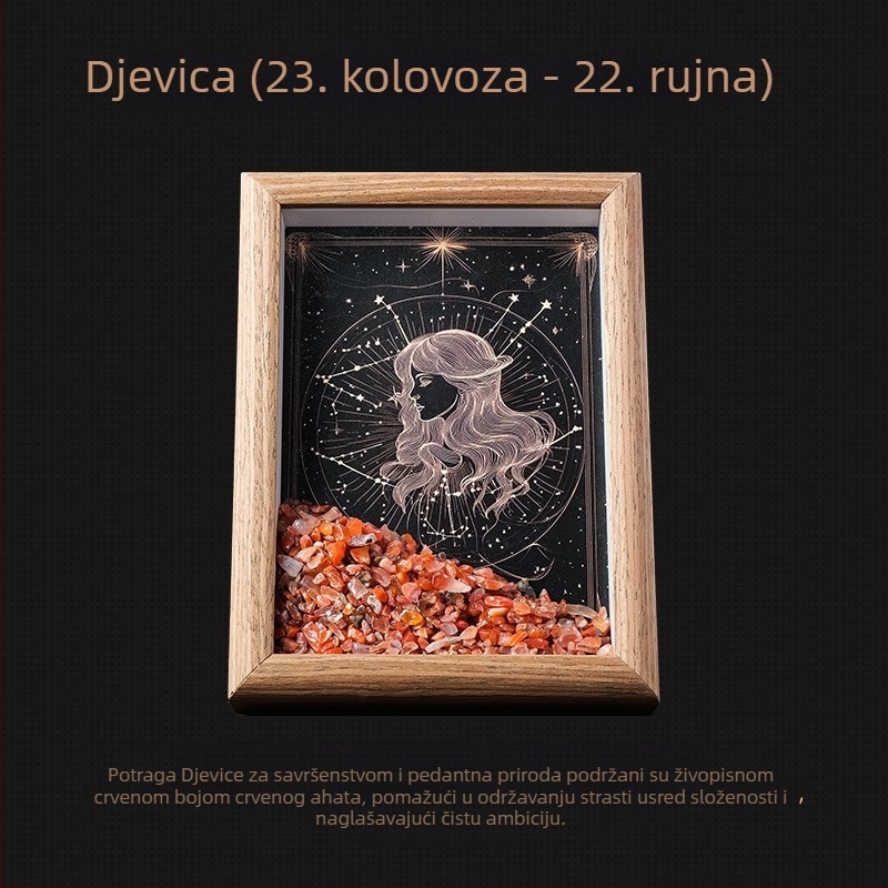 Dvanaest znakova zodijaka – kristalni okvir za fotografije s kamenčićima, DIY iscjeljujući kamen za kačenje