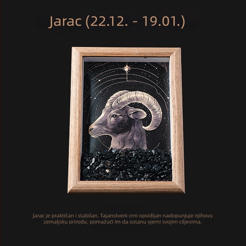Dvanaest znakova zodijaka – kristalni okvir za fotografije s kamenčićima, DIY iscjeljujući kamen za kačenje