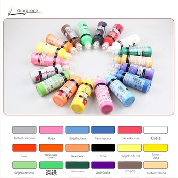 Monokromatski akrilni pigment za 3D teksture, ručno DIY slikanje i bojanje tekstila