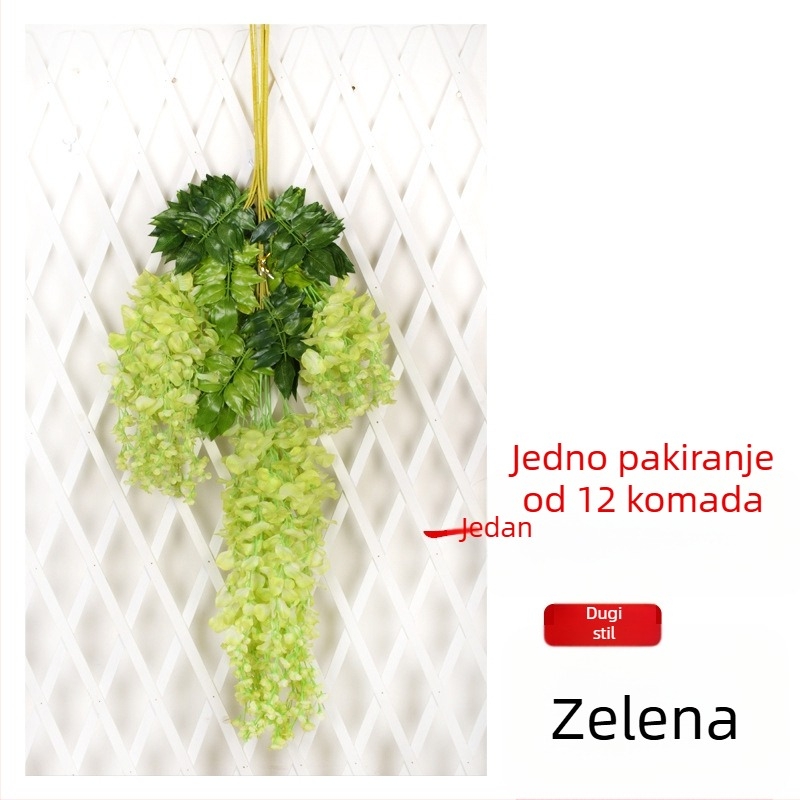 Umjetni glicinij cvjetovi za svadbenu dekoraciju — viseće svilenih cvjetova vrpca, duljina 100 cm