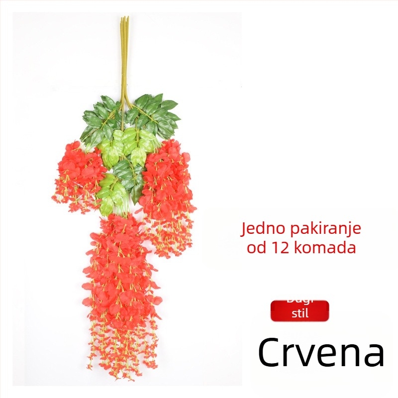 Umjetni glicinij cvjetovi za svadbenu dekoraciju — viseće svilenih cvjetova vrpca, duljina 100 cm