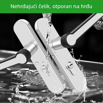 Nerđajuća čelična brava za kupaonicu s držačem, bez ključa, za WC vrata, s jednim jezičkom, 110 otvora