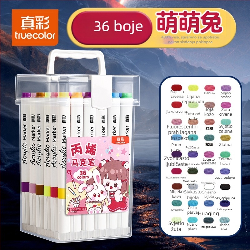 True Color marker za crtanje, siguran akvarel marker za vrtić, neproziran pigment i složiva akrilna četkica