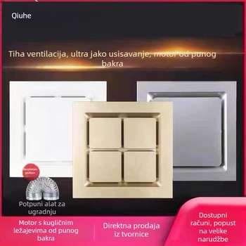 Integrirani stropni ventilator za ventilaciju 300x300 za kupaonicu i kuhinju, snažan i tih 30x30