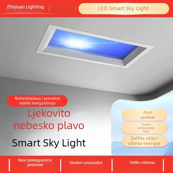 LED ultra-tanki stropni svjetlosni panel s inteligentnom integracijom, za kuhinju i kupaonicu, plavo nebo svjetlo, simulacija sunca, čisto nebo svjetlo