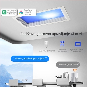 LED ultra-tanki stropni svjetlosni panel s inteligentnom integracijom, za kuhinju i kupaonicu, plavo nebo svjetlo, simulacija sunca, čisto nebo svjetlo