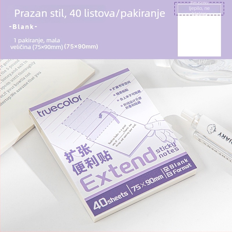 True Color proširive prozirne sklopive bilješke za učenike – prozirne, ne prekrivaju tekst, idealne za bilješke i ispravke pogrešaka
