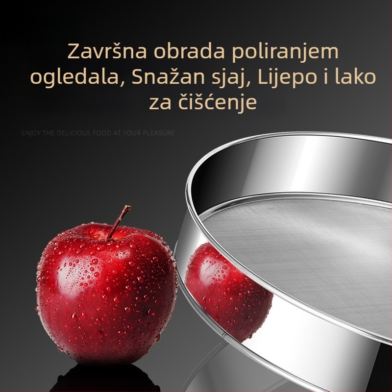 Sito od nehrđajućeg čelika za brašno s finom mrežom, kućno sito za pečenje i filtracijska mreža.