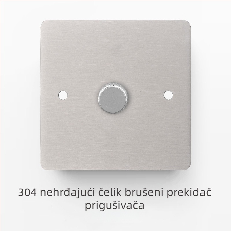 Set prekidača i utičnice od nehrđajućeg čelika sa brušenim panelom, industrijskog stila, prekidač na polugu