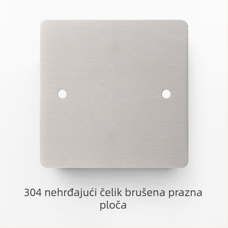 Set prekidača i utičnice od nehrđajućeg čelika sa brušenim panelom, industrijskog stila, prekidač na polugu