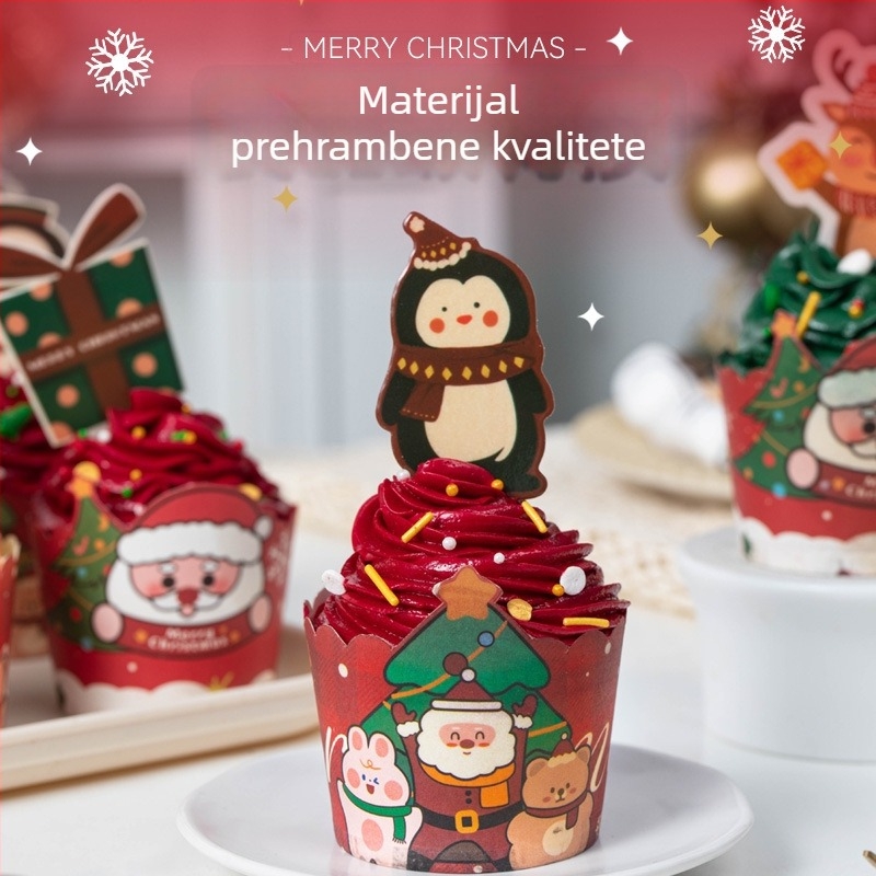 Papirnate čašice za muffine s crtanim dizajnom, otporne na visoke temperature, pogodné za pećnicu, dječji alati za pečenje, kalupi za muffine