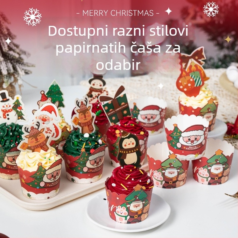 Papirnate čašice za muffine s crtanim dizajnom, otporne na visoke temperature, pogodné za pećnicu, dječji alati za pečenje, kalupi za muffine