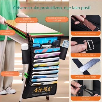 Organizator za stol s velikim kapacitetom, ojačan, višenamjenski, protuklizna torba za pohranu knjiga za srednjoškolce
