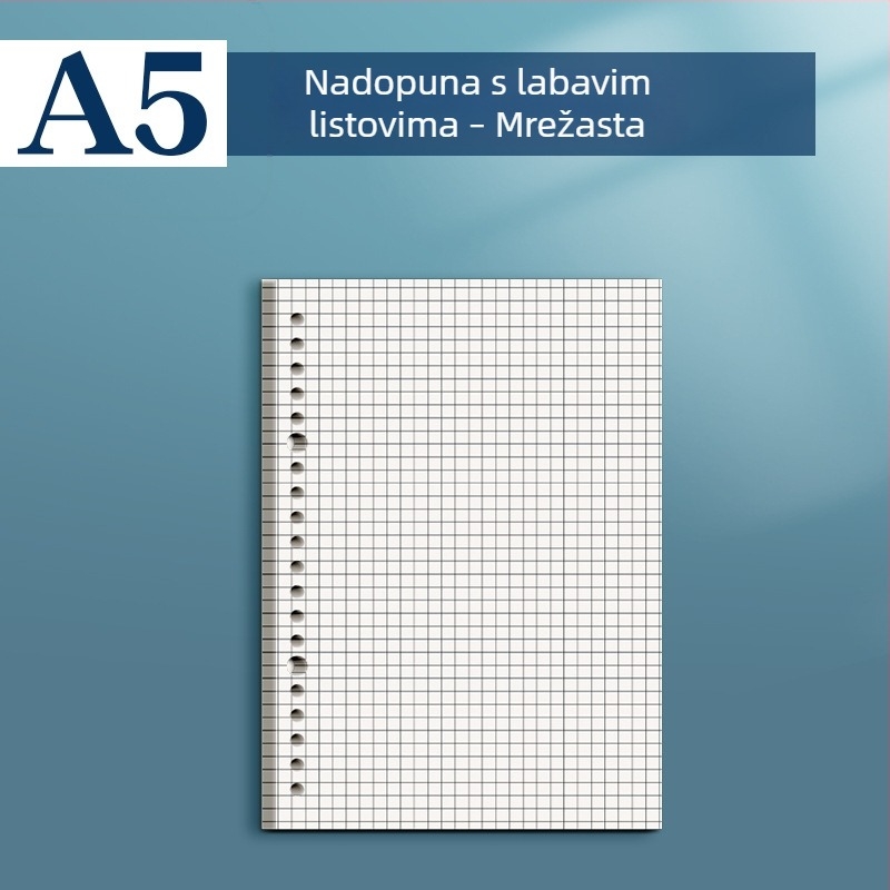 Kućište za bilježnicu s listovima B5, s odvojivim jezgrom