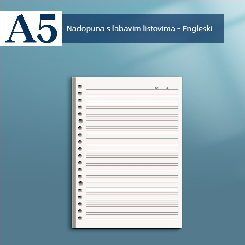 Kućište za bilježnicu s listovima B5, s odvojivim jezgrom