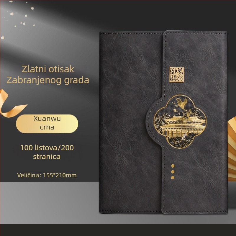 Set poslovnih bilježnica u kutiji s kineskim kulturnim i kreativnim motivima za poslovne sastanke, mogućnost logotipa, savršen suvenir