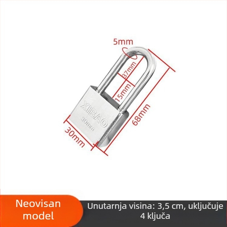Mehanička sigurnosna zaključavka s čeličnim kabelom za ormariće, košare i kutije alata, s otključavanjem lozinkom