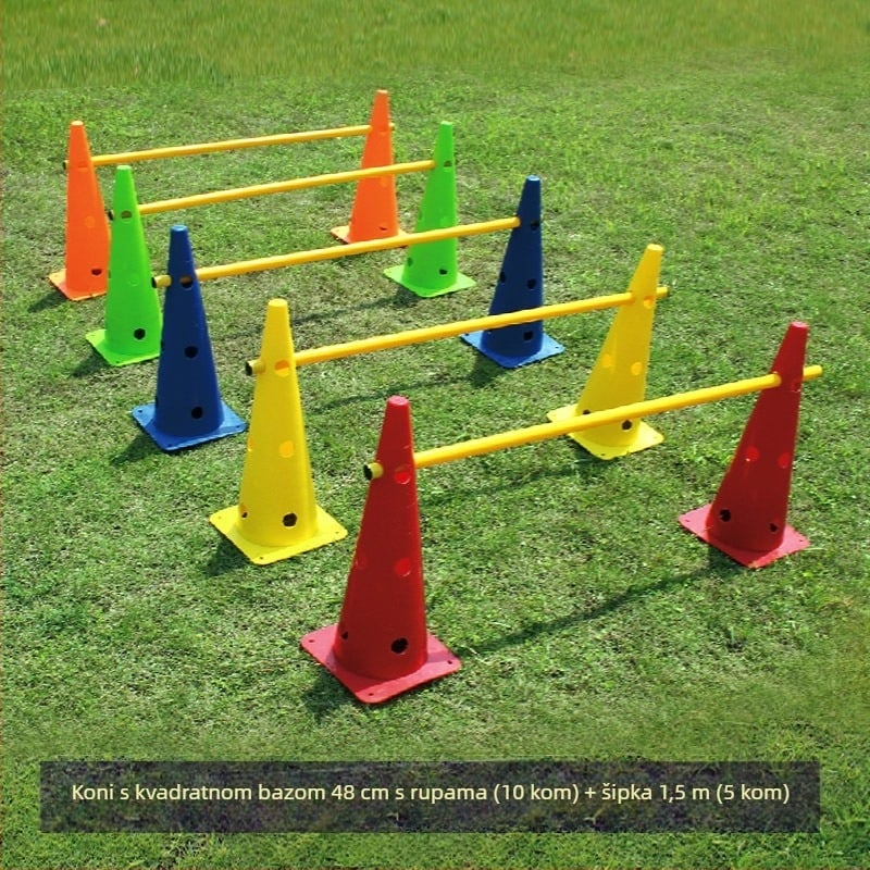 Nogometna trenerska oprema za djecu — Set prepreka s konusima, preprekama i stubovima za označavanje