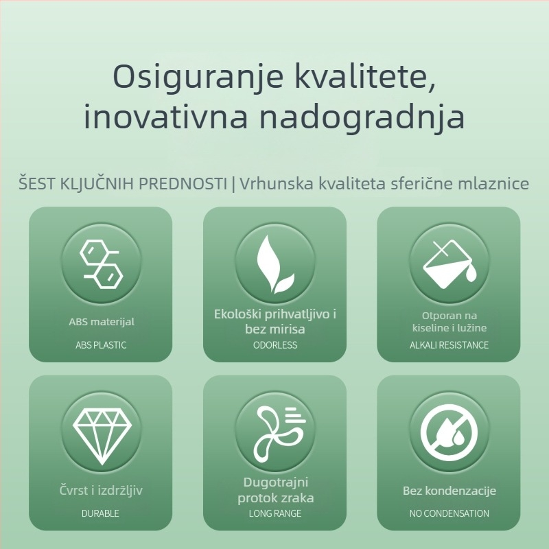 ABS sferni izlaz zraka za sustav svježeg zraka s podesivim ventilom, središnja klimatizacija