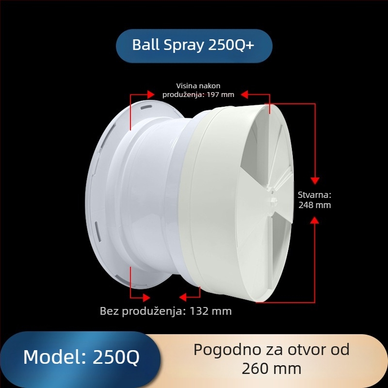 ABS sferni izlaz zraka za sustav svježeg zraka s podesivim ventilom, središnja klimatizacija