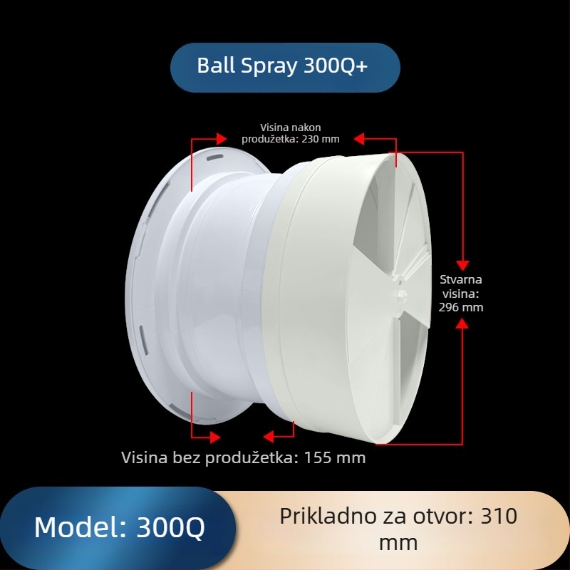 ABS sferni izlaz zraka za sustav svježeg zraka s podesivim ventilom, središnja klimatizacija
