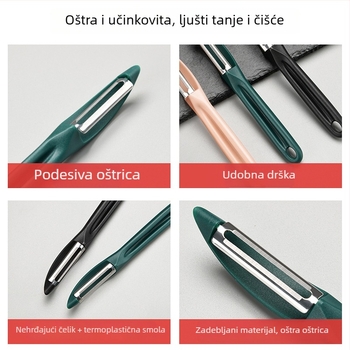 Kuhinjski višenamjenski alat od nehrđajućeg čelika za oljuštivanje voća i povrća
