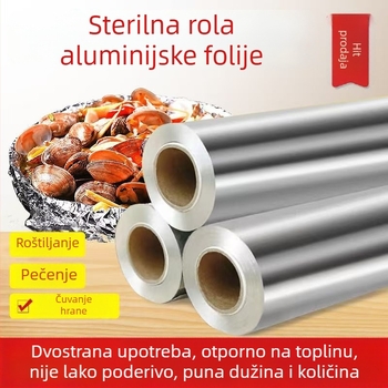 Aluminijska folija za hranu, otporna na visoke temperature, debela i široka, za roštiljanje i pečenje, veliki valjak