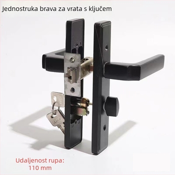 Kupaonski brava od aluminijske legure s ključem, za vrata sobe i drvena vrata, otporna na hrđu, s držalom, protiv krađe