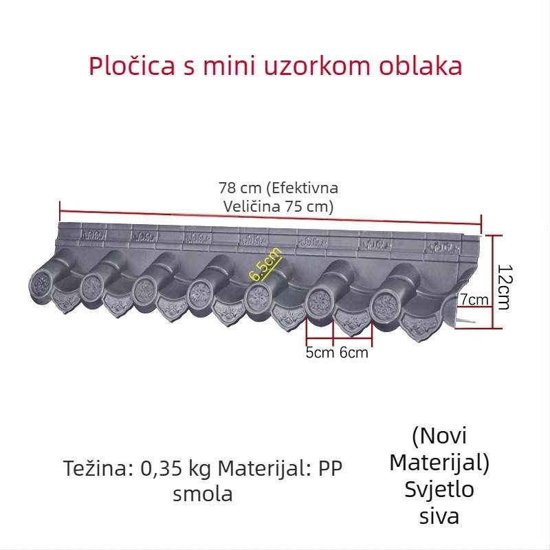 Mini antik zidna pločica u novokineskom stilu, smola, za dnevni boravak i blagovaonu, Huipai stil