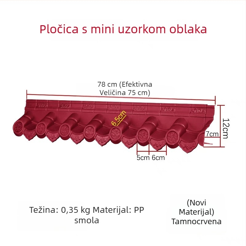 Mini antik zidna pločica u novokineskom stilu, smola, za dnevni boravak i blagovaonu, Huipai stil