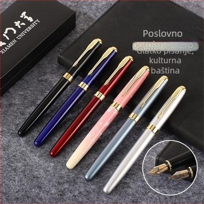 Set nalivnih olovaka za poslovnu reklamu, pisanje i kaligrafiju, iridijski vrh, metalno kućište, moguć tisk loga
