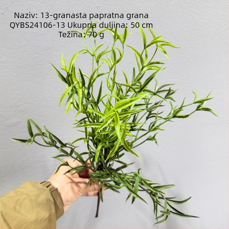 Umjetne paprati i bilje za ukrasne kompozicije — kidney fern, Persian fern, ružmarin i asparagus fern