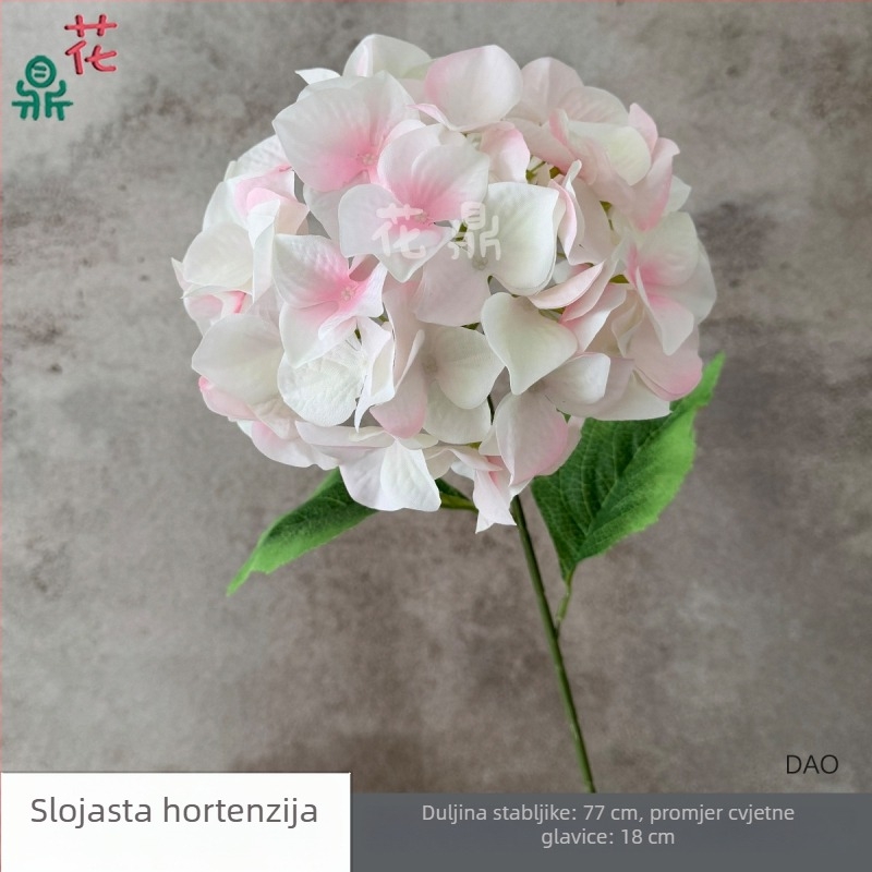 Slojevite satenske hortenzije za svadbenu dekoraciju i ukrašavanje hotelskog zida kao pozadine