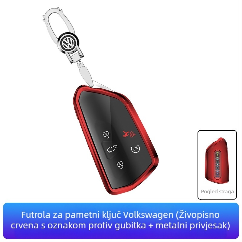 TPU futrola za VW ključeve — kompatibilna s Golf, Sagitar, Tiguan, Lavida, Bora, Polo, Teramont i Lingdu — etnički dizajn