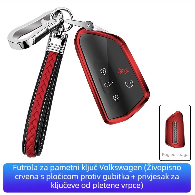 TPU futrola za VW ključeve — kompatibilna s Golf, Sagitar, Tiguan, Lavida, Bora, Polo, Teramont i Lingdu — etnički dizajn