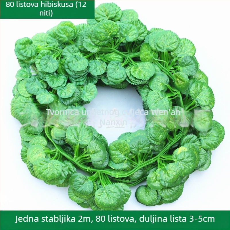Umjetna loza s listovima grožđa i pothosa, dekoracija za strop, zelene lišće, duljina 2,2 m