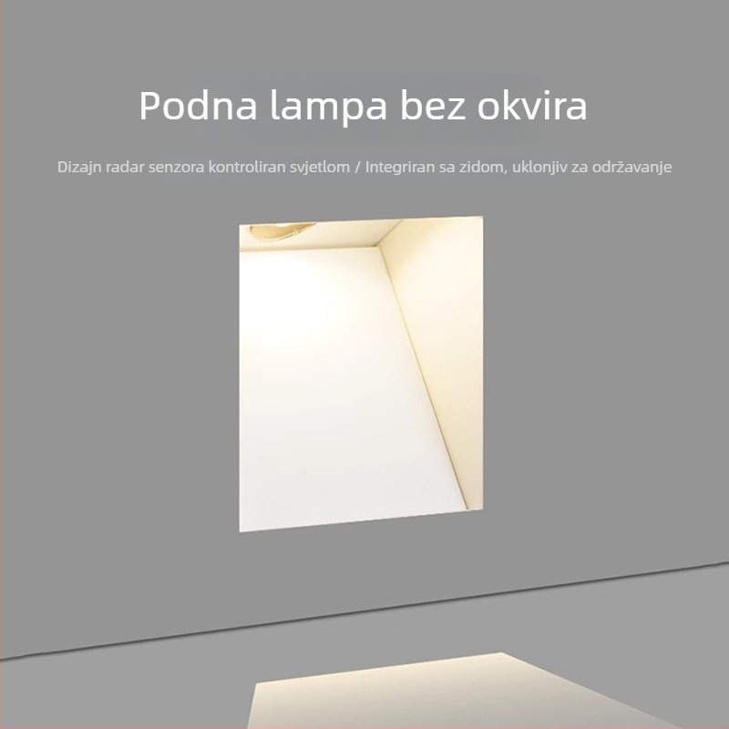 Casambi 86-tip bezokvirno ugrađeno svjetlo za stepenice s detekcijom pokreta i upravljanjem svjetlom za stepenice i hodnike (nevidljivo ugradno svjetlo)