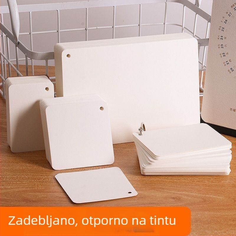 Prazna kartica s zaobljenim kutovima, tvrdi karton 350 g, kartica za riječi za učenje engleskog