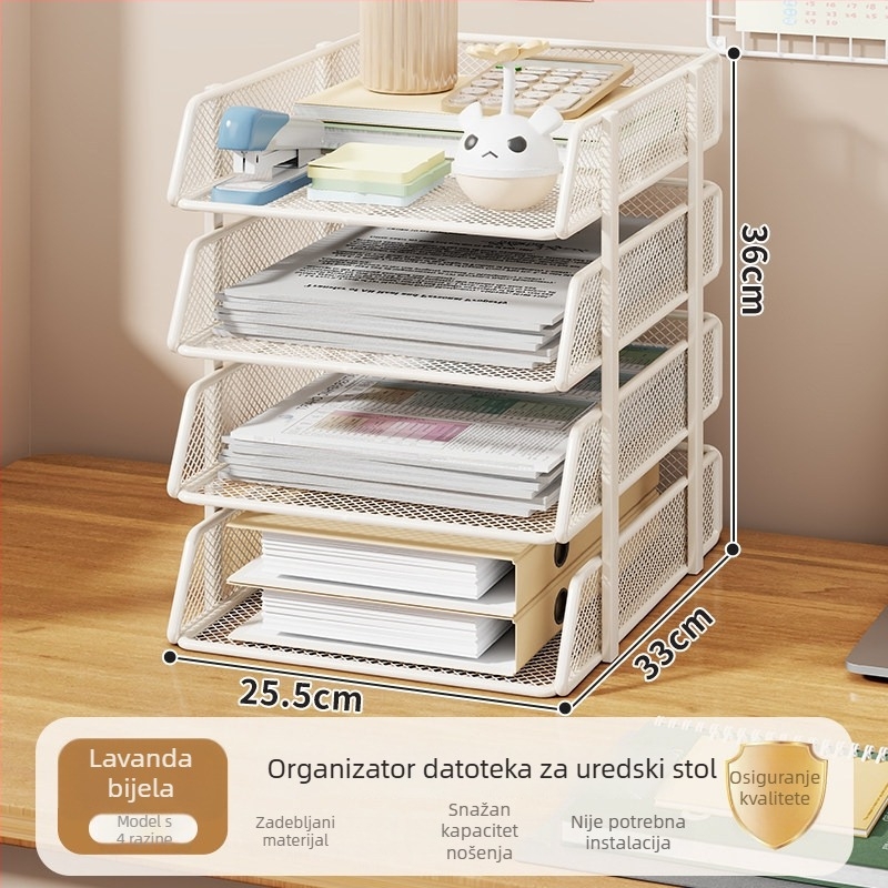 Stolni organizator za dokumente i knjige, višeslojni organizator