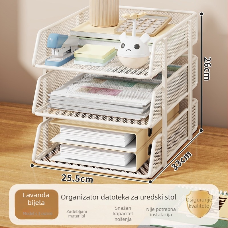 Stolni organizator za dokumente i knjige, višeslojni organizator